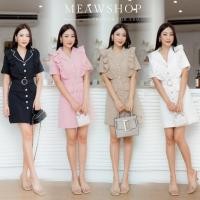 ราคา เดรสทรงสูท คอปกแขนสั้น S-XL ชุดทำงานผู้หญิง ออกงาน ไปงาน สีดำ ขาว ชมพู Blazer สูทแฟชั่น ชุดสาวออฟฟิศ งานป้าย #10012 (16095546951)