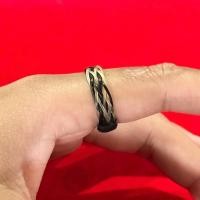 ราคา แหวนขนหางช้า.ง หางหงอกสลับสีดำ ของแท้ ถักเก้ารอบ มงคล (24665616940)