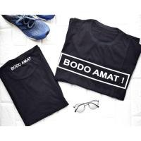 ราคา Hitam เสื้อสําหรับ BOYS AND GIRLS WRITING BODO AMAT / เสื้อเชิ้ตสีดํา PLAIN พร้อม WRITING / เสื้อแขนสั้น (29865238073)