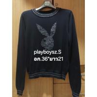 ราคา ไหมพรมสีดำPlayboySz.S.อก.36"สภาพดี (43663296045)