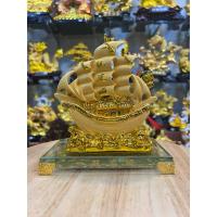 ราคา เรือ เรือสำเภา เรือสำเภาจีน เงินทอง ขนสมบัติ สูง 7 นิ้ว เรซิ่นพ่นทรายทอง ฐานกระจก เสริมดวง ค้าขาย เสริม ฮวงจุ้ย (25518355742)