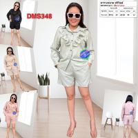 ราคา ชุดเซต สาวอวบ เสื้อ กางเกงขาสั้น เสื้อผ้า คนอ้วน ผ้ามอสเครป ชุดเซท ฟรีไซส์ - XL ชุดผู้หญิง เสื้อผ้าคนอ้วน DMS348 (19907135659)