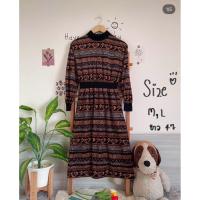 ราคา เดรสกำมะหยี่ มือสอง ผ้าดี (41055273674)