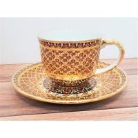 ราคา จิตต์ติมา เบญจรงค์ แก้วกาแฟกลมหูหวายเบญจรงค์ ในกล่องผ้าไหม ของขวัญ ของที่ระลึก ของขึ้นบ้านใหม่ (6633329277)