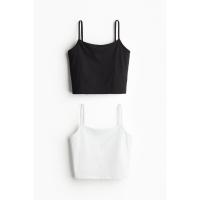 ราคา H&M(เอชแอนด์เอ็ม) เสื้อกีฬาแบบมีบราในตัวแพ็ก 2 ชิ้น ผู้หญิง 1222249_4 (29458863063)