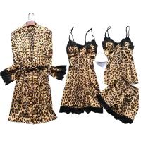 Wolfox เซ็ตชุดนอนผ้าซาติน 5 ชิ้น รุ่น Leopard