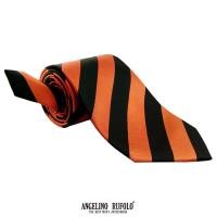 ราคา ANGELINO RUFOLO Necktie(NTN1750-ทาง021) เนคไทผ้าไหมทออิตาลี่ 100% คุณภาพเยี่ยม ดีไซน์ Stripe Pattern สีเทา/ชมพู/ส้ม (16132008494)