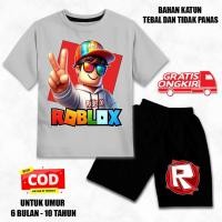 ราคา KATUN ชุดเด็กแขนสั้นอายุ 6 เดือน - 10 ปี roblox 2 motif วัสดุผ้าฝ้ายพรีเมี่ยม สกรีน DTF สีดํา cln (26390361356)