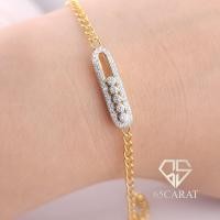 ราคา สร้อยข้อมือเพชรแท้ ทองแท้ รุ่นEternal Bracelet ดีไซน์เพชรกลิ้งได้ 0.19กะรัต (42512452893)