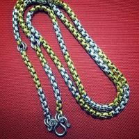 ราคา สร้อยสแตนเลสแท้ 4.5 มิล/3 ลายผ่าหวาย 2 กษัตริย์ (1486283520)