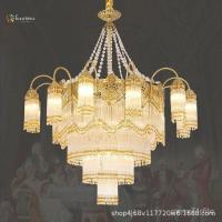 ราคา FEMQ พระราชวังฝรั่งเศสห้องนั่งเล่นโคมไฟทองแดงทั้งหมดวิลล่าสไตล์ยุโรปโรงแรมหรูหราโคมไฟคริสตัลห้องนอนโคมไฟห้องอาหารโคมไฟระ (28202823444)