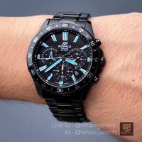 ราคา Casio Edifice Stainless Black&Blue Color Dial Chronograph (25408548846)