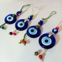 ราคา Evil Eye แก้วสีฟ้าของแท้นำเข้าจากตุรกีโมบายแขวนหน้ารถ แขวนผนัง แขวนลูกบิดประตู แขวนประตูบ้าน ป้องกันสิ่งชั่วร้าย 5.5cm (24157112761)