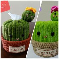 ราคา กล่องทิชชู่ไหมพรม ที่ใส่ทิชชู่ไหมพรม กระบองเพชร แคคตัส (3169292134)