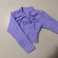 ราคา เสื้อครอปคอจีน สีม่วงพาสเทล แขนยาว (5242307960)