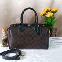 ราคา มือสองหมอน 12 นิ้ว COACH F36187 BENNETT SATCHEL IN SIGNATURE COLOR : IMITATION GOLD/BROWN/BLACK (1130634918)