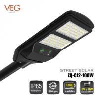 ราคา Lookpat_Mall V.E.G. lighting โคมไฟถนนโซล่าเซลล์ 100W แสงขาว รุ่น ZQ-CJ2 สีดำ ยอดขายอันดับหนึ่ง (27281629200)
