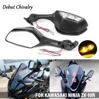 ราคา สําหรับ Kawasaki Ninja ZX-10R ZX10R ZX 10R 2011-2015 รถจักรยานยนต์ด้านหลังกระจกมองข้างพร้อมไฟเลี้ยว LED (28160905126)