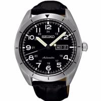 ราคา SEIKO Automatic นาฬิกาข้อมือผู้ชาย สีดำ/เงิน สายหนังรุ่นSRP715K1 (340014880)