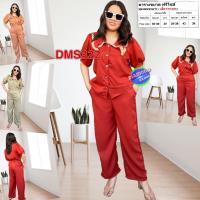 ราคา ชุดเซต สาวอวบ เสื้อ กางเกงขายาว เสื้อผ้า คนอ้วน ผ้ามอสเครป ชุดเซท ฟรีไซส์-XL ชุดผู้หญิง เสื้อผ้าคนอ้วน DMS322 (15948868422)