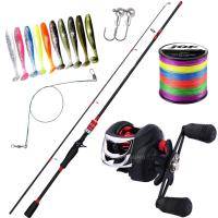 ราคา ชุดตีเหยื่อปลอมคันตีเหยื่อปลอม คันเบ็ด 6 ฟุต คัน2ท่อน เวท 8-15 LB คันเบทและสปิน รอกเบท7.2:1 รอกสปิน5.2:1 รอกลื่นๆตีไกล (21081499423)