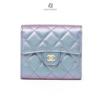 ราคา C H A N E L TRI FOLD WALLET SHORT PURPLE CAVIAR SHW (28582664946)