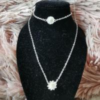 ราคา สร้อยคอ​เงินห้อยจี้ดอกเดซี่ สร้อยข้อมือเงิน​ ต่างหูเงิน​ ดอกเดซี่​ มินิมอล​ สีเงินผสมเหลือง (3365519932)