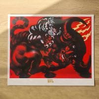 ราคา ภาพพิมพ์ ผลงาน อาจารย์ ถวัลย์ ดัชนี Thawan Duchanee The Masterpiece Collection Poster Tiger Buffalo (25105259877)