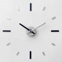 ราคา นาฬิกา On-Time V2M สีดำ เงิน Black silver ติดตั้ง 56 เซน Wall Clock DIY นาฬิกาแขวนผนัง ติดผนังไม่เจาะผนัง เข็มนาฬิกาใหญ (22682676792)