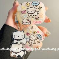 ราคา เคสหูฟังสําหรับ แอร์พอด 4 มือโปร 2 3 1 น่ารักการ์ตูนแมวลูกแมวรูปแบบนุ่ม ทีพียู กันกระแทกหูฟังบลูทูธปกที่มีป้องกันการสูญหายจี้ชุดหูฟังเปลือกป้องก (27909792880)