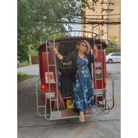 ราคา เดรส CHAPS เดรสยาว ลายใบไม้สีฟ้าคราม เดรสสาวอวบ CHAPS (5559531371)