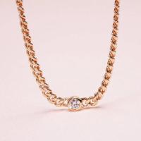 ราคา Grace Fine Jewelry สร้อยคอทองแท้ 9k เพชรแท้ ลายเคริบเชนมินิมอล (26223512581)