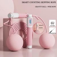 ราคา เชือกกระโดดไร้สายพร้อมตัวนับ - เชือกกระโดดไร้สาย 2-in-1 พร้อมเชือกกระโดดถ่วงน้ำหนักด้วยลูกบอลไร้สายขนาดใหญ่ (28839698810)