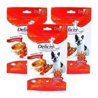 ราคา Delicio Real Salmon with BBQ Dog Treat 70g (3 pcs) เดลิซิโอ ขนมสุนัข รสปลาแซลมอน และบาบีคิว 70 กรัม (3 ซอง) (1141047894)