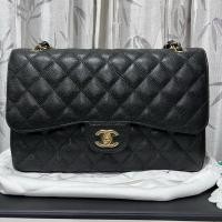ราคา Chanel Classic 12” GHW Caviar Black Holo 27แท้% (43564448417)