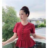 ราคา เสื้อพื้นเมืองผ้าฝ้ายเยื่อไผ่ รุ่นชายระบาย เสื้อพื้นเมืองใส่ทำงาน (24094745374)