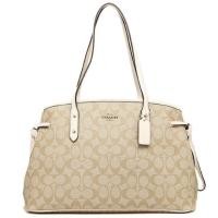 ราคา #ส่งฟรี EMS‼️ ของแท้ % COACH F57842 DRAWSTRING CARRYALL IN SIGNATURE (1132581365)