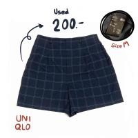 ราคา UNIQLO มือ 2 : กางเกงขาสั้น Size M ลายตาราง สีน้ำเงินเข้ม (15062402252)