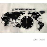 ราคา นาฬิกาติดผนัง อะคลิลิค แผนที่โลก ONE WORLD ONE DREAM ขนาด80x40CM (4665632885)