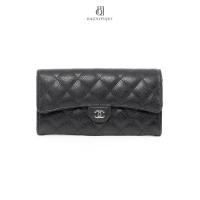 ราคา [ของแท้] CHANEL SARAH WALLET LONG BLACK CAVIAR SHW มีใบรับประกัน ตรวจสอบได้ทุกใบ ✅ (28638822548)