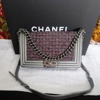ราคา CHANEL Medium Boy Metallic Tweed and Lambskin Bag (13739237583)