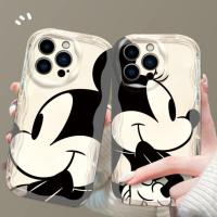 ราคา SAMSUNG เคสใสใสสําหรับsamsung Galaxy S24 S23 S22 S21 S25 Plus Ultra S23 S21 S20 S24FE J7 Prime M34 M12 M13 M32 คู่Love Heart Mickey Mouse 3D Waveกรณี (29882644251)