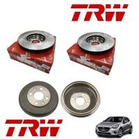 ราคา TRW จานเบรกหน้าและดรัมเบรกหลัง สำหรับรถยนต์ Mazda 2 Skyactiv / จานเบรคมาสด้า (27501514922)