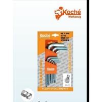 ราคา TT .TOOLS KOCHE หกเหลี่ยมชุด ประแจแอล (หัวบอล ชุดสั้น) 1.5-10mm ของแท้ มีแม่เหล็ก ส่งด่วน (27703129829)