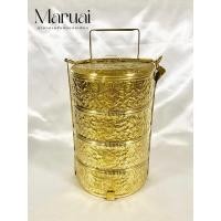 ราคา ปิ่นโตทองเหลืองตอกลายดอกไม้ 4 ชั้น (29153442252)