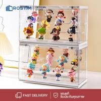 ราคา ROSTAM ตู้โชว์ตุ๊กตา ของสะสม ตุ๊กตาป๊อปมาร์ท Pop Mart กล่องโมเดล กล่องอะคริลิคใส เห็น 360 องศา มีขาตั้ง 3 ชั้น ขายเเยก (26055316908)