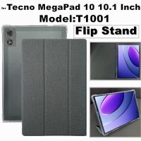 ราคา for Tecno MegaPad Mega Pad 10 T1001 10.1 Inch 2024 Faux Leather Flip Case Cover with Stand Up Function Cove Protective Case (27480600200)