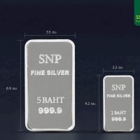 ราคา SNPเงินแท่ง999.9%มีน้ำหนัก1บาทและ5บาท น้ำหนัก1บาทเท่ากับน้ำหนักเงิน 15.244 กรัม(มาใหม่ล่าสุด) (42112276261)