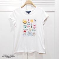 ราคา เสื้อเด็ก POLO RALPH LAUREN แท้100% สีขาวลายเที่ยวทะเล ปักพระอาทิตย์ ไซส์ L/G(12-14),9-11y (25758623918)