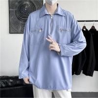 ราคา เสื้อโปโลผู้ชายสไตล์เกาหลี แบบบางหลวมแขนยาว (27890283718)